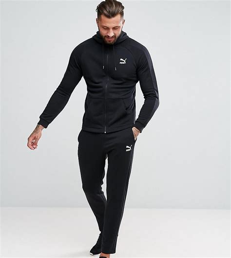 Puma Skinny Fit Tracksuit Set In Black For Men Lyst Uk