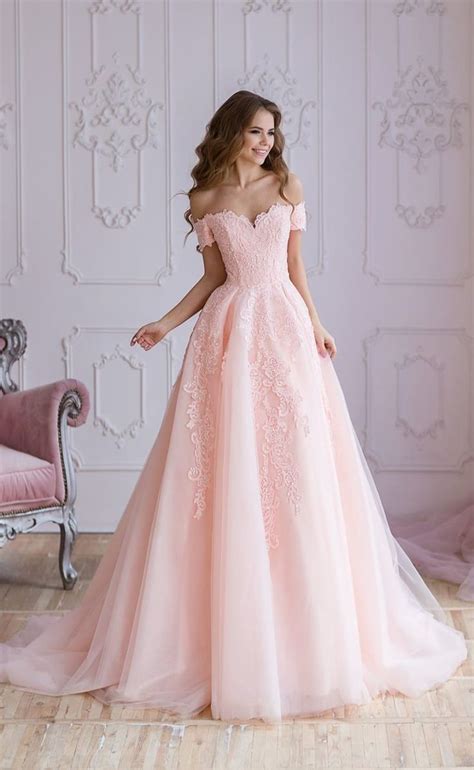 Pin On Beautiful Dresses Pink Wedding Dresses Pink Prom Dresses