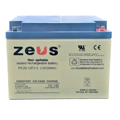 Zeus Battery Pc26 12f2 12v 26ah Sla Battery — Battery Wholesale