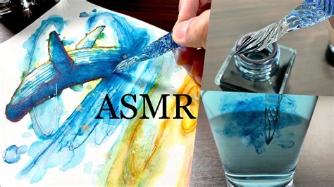 【asmr】ガラスペンでザトウクジラを描く音🎧｜sound And Drawing By A Glass Dip Pen Youtube