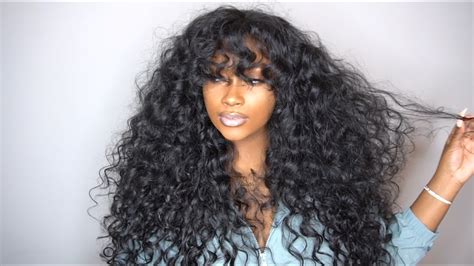 😍 50 Super Affordable Curly Wig Install Bang Tutorial Beginner Friendly Fnh Gls109 Youtube