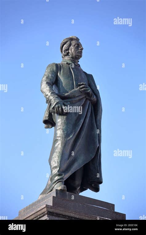 Monument Statue Of Famous Polish Romantic Poet Adam Mickiewicz Krakow