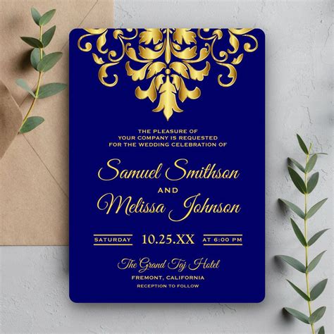 Royal blue wedding invitations – Artofit