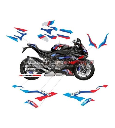 Kit de pegatinas réplica de BMW M1000RR para S1000RR 2019 2022 negro