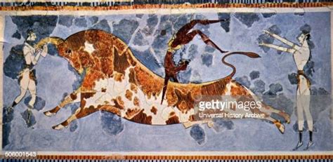 Fresco Titled The Bull Leaping From The Great Palace At Knossos