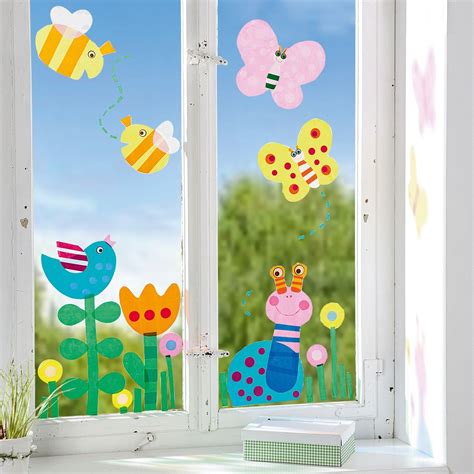 Fensterdeko Frühling Basteln Kindergarten