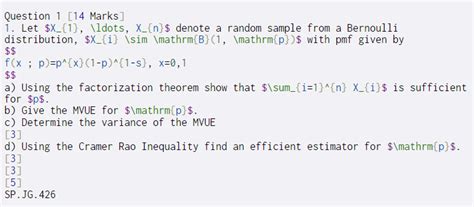 Solved Question Marks Let X Ldots X N Chegg