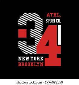 New York Brooklyn Athletic Sport Typography Stock Vector Royalty Free