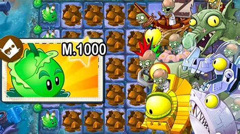 Pvz 2 Challenge M1000 Power Up Cabbage Pult Vs All Dr Zomboss Pvz