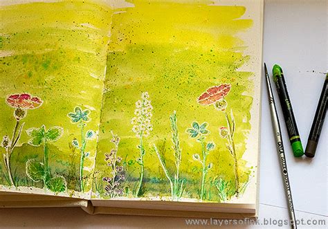 Layers of ink: Shimmery Watercolor Art Journal Tutorial