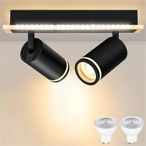 Plafonnier LED 2 Spots 1700Lm Orientable Pivotants Spots De Plafond