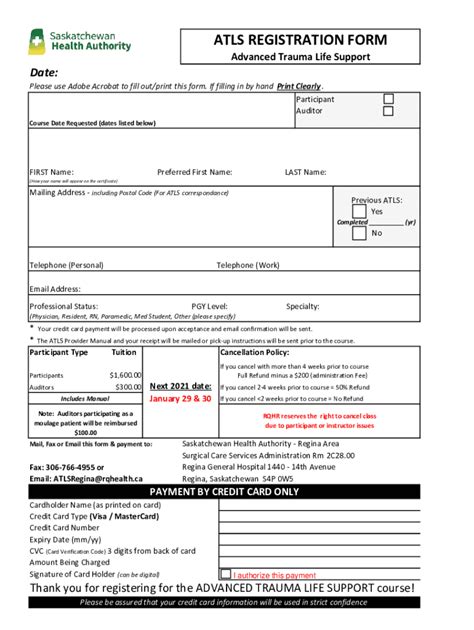 Fillable Online Atls Provider Course Request To Audit Course Fax