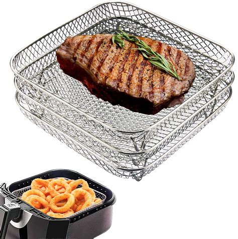 Amazon Air Fryer Racks 3 Pcs 8 Inch Square 3 Layer Stackable