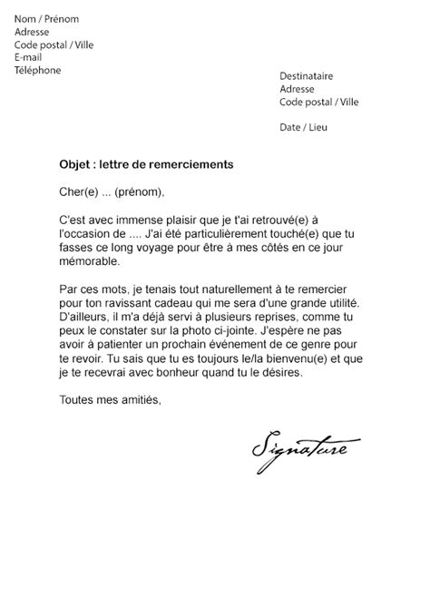 Lettre De Remerciement Stage