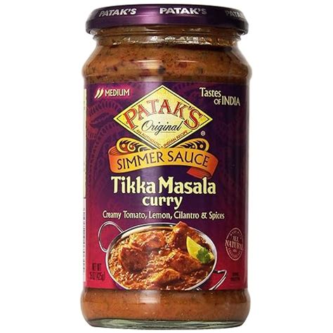 Pataks Tikka Masala Curry Cooking Sauce Medium 15 Ounce Glass Jars