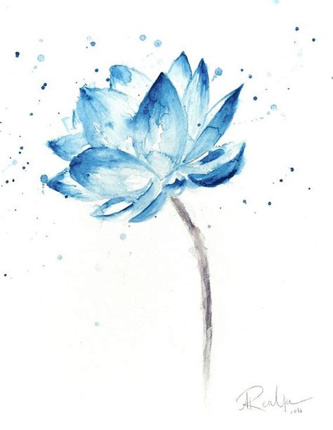 Impression De Lotus Lotus Peinture Lotus Flower Wall Art Aquarelle