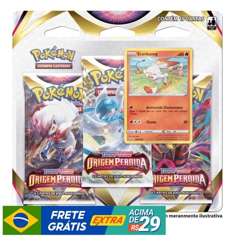 Blister Triplo EE11 Origem Perdida Scorbunny Croagunk Pokemon TCG