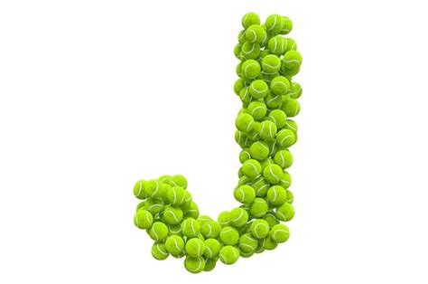 Premium Photo Letter J From Tennis Balls 3d Rendering