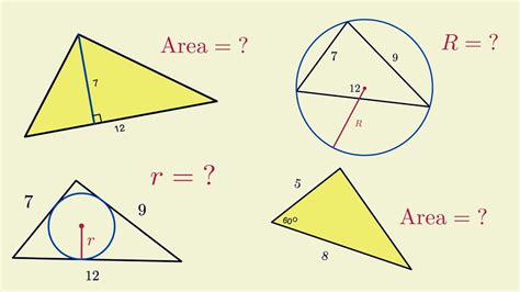 Finding Area Inradius And Circumradius Of A Triangle Youtube