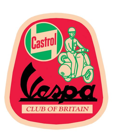 098 Castrol Vespa Club GB Sticker Archives Scooterproducts