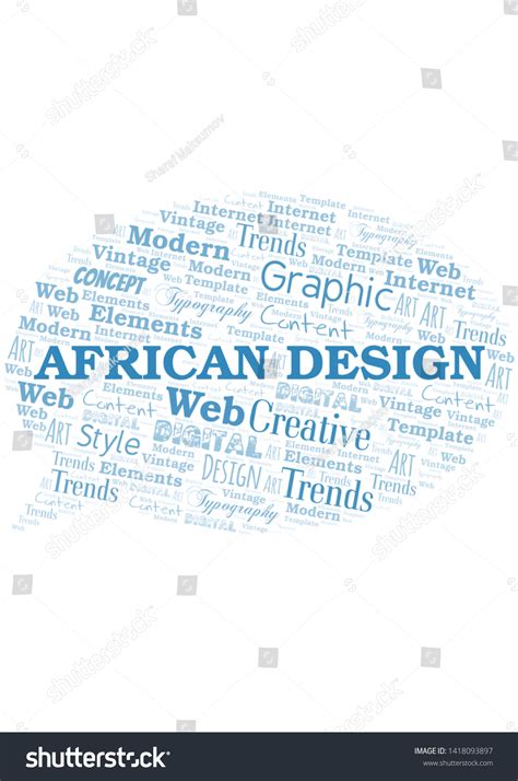 African Design Word Cloud Wordcloud Made Stock Vector (Royalty Free ...