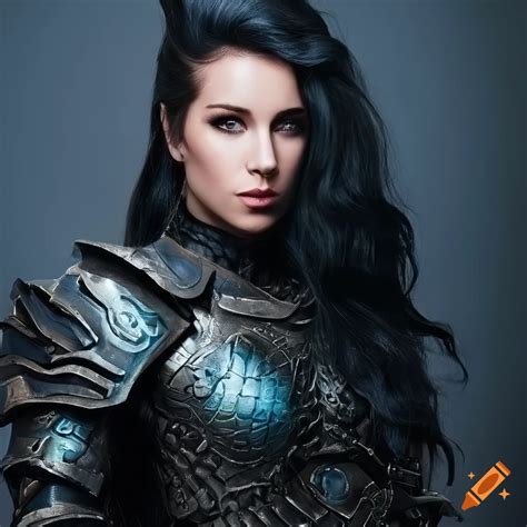 Dark Fantasy Female Warrior In Dragon Armor