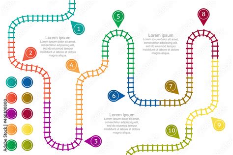 Railroad tracks, stations map. Railway route, tracking subway stations ...