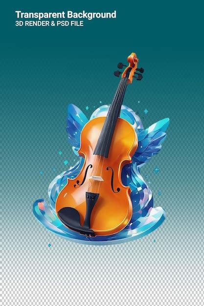 Ilustra O Psd D De Violino Isolado Em Fundo Transparente Psd