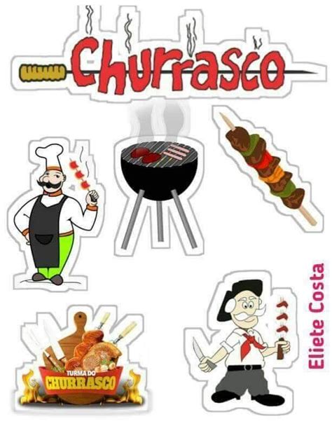 Churrasco Churrasco de aniversário Scrap para bolo Decoração de bolo