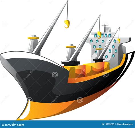 Cartoon cargo ship stock vector. Illustration of transportation - 18295203