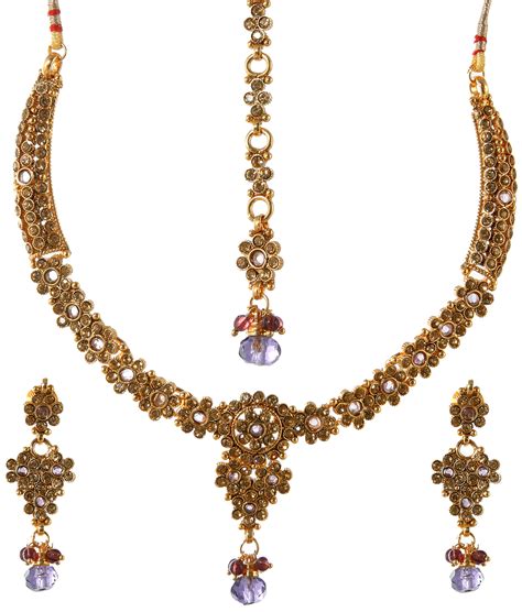 Tri-Color Necklace and Earrings Set