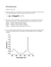 Solutions And Molarity Prelab Docx Pre Lab Exercises Show All Of Your