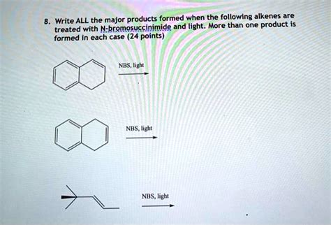 SOLVED Write ALL The Major Products Formed When The Following Alkenes