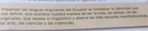 Escribo Con Mis Propias Palabras Parafraseo El Siguiente Texto