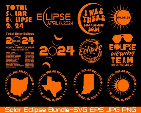 Solar Eclipse 2024 Svg Bundle Eclipse Svg Blacked Out In Usa April 8