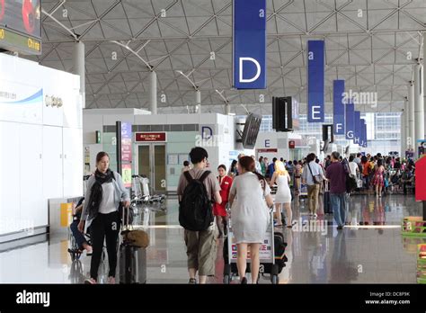 Hong Kong International Airport HKIA Check In Concourse Stock Photo