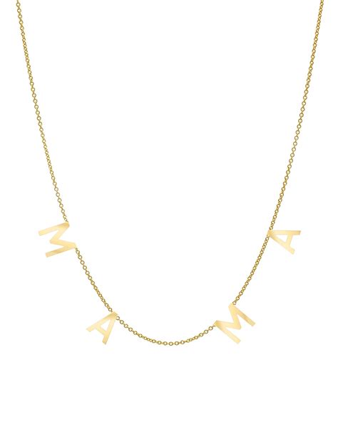 Zoe Lev Jewelry 14k Gold Mama Pendant Necklace Neiman Marcus