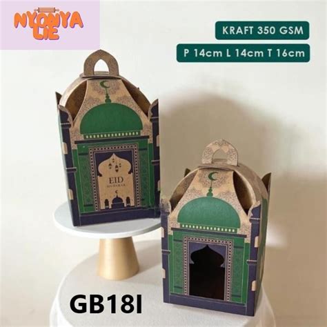 Jual GB18I Gable Box Idul Fitri Lebaran Eid Mubarak 14x14x16 Cm Hampers