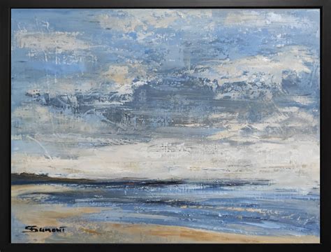 Sophie Dumont Plage Trouville Paysage Marin Huile Sur Toile