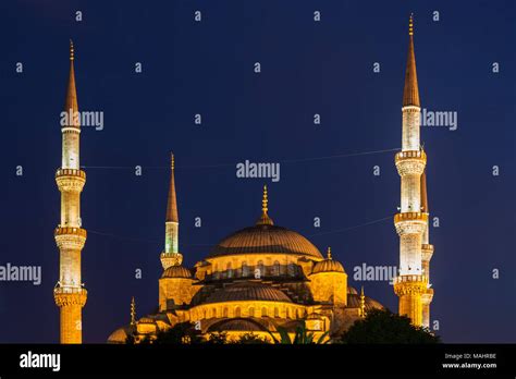 Turkey Istanbul Blue Mosque Sultan Ahmet Camii Domes And Minarets