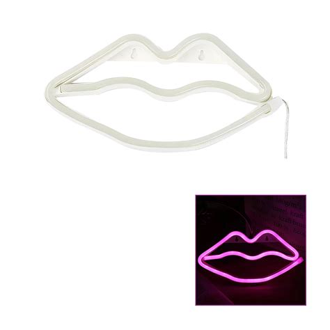 Lip Shaped Neon Light Household Decoration Pink Led Glowing Decorations Party Supplies Wall