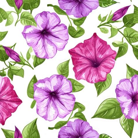 Premium Photo Watercolor Phlox Flowers With Leaves Seamless Pattern