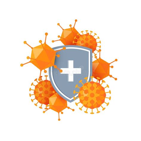 Immune System Icon In Flat Style Vector Stock Vector Illustration Of