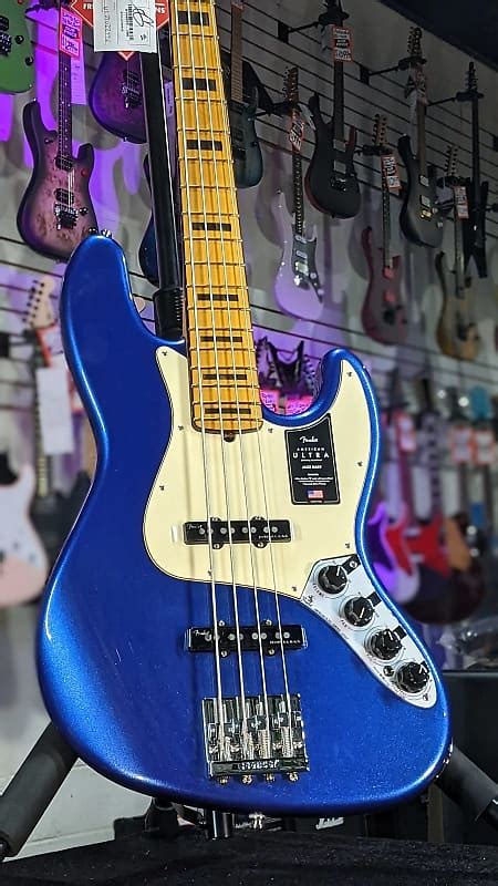 Fender American Ultra Jazz Bass Cobra Blue With Maple Reverb