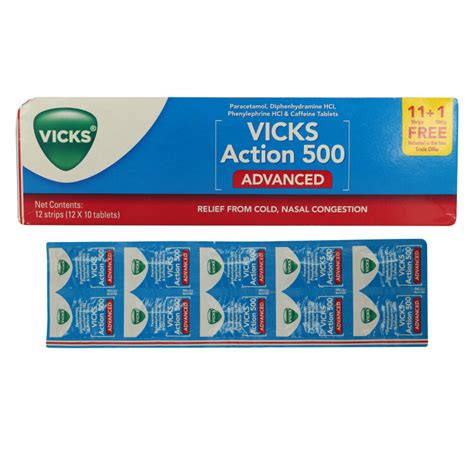 Vicks Action 500 Advanced Tablet Uses Dosage Side Effects Price