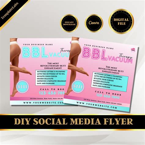 Bbl Vacuum Bbl Flyer Butt Lift Flyer Social Media Flyer Instagram