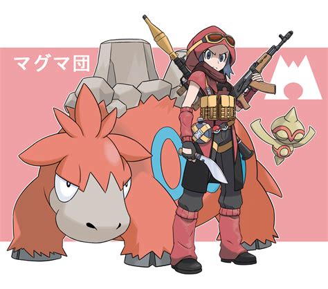 Camerupt Team Magma Grunt And Baltoy Pokemon And 1 More Drawn By