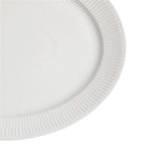 Royal Copenhagen White White Fluted Oval Dish 34cm X 27 5cm Harrods UK