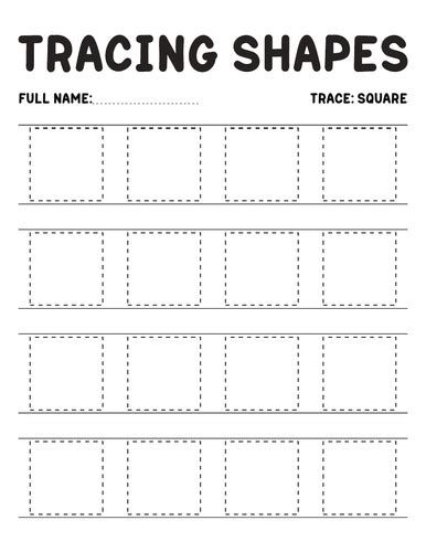 Tracing Squares Worksheet Teaching Resources