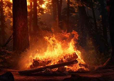 Premium Ai Image A Photorealistic Fire Background With A Cinematic
